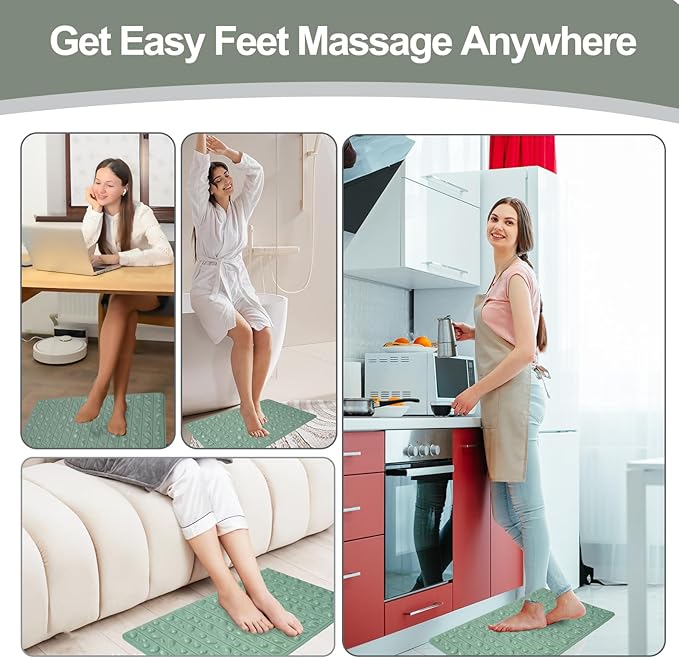 Portable Feet Acupressure Mat, Foldable Foot Massager Mat, Pressure Point Massage Pad, Anti Fatigue Office Standing Desk Stand up Pad, Relieve Foot Pain (27.6"x16.7")
