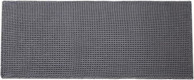 TYUU Waffle Runner Rug Bathroom, Long Boho Bathroom Rugs Non Slip Washable Super Absorbent Quick Dry Farmhouse Bath Decor, 60"x24" Grey