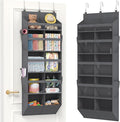 Lifewit 1 Pack Over the Door Organizer, 10 Section Clear Window Hanging Storage with 4 Side Pockets, Sturdy Anti Tilt 40 lbs Load Behind Door for Closet, Bedroom, Bathroom, Nursery, Dorm, Gray