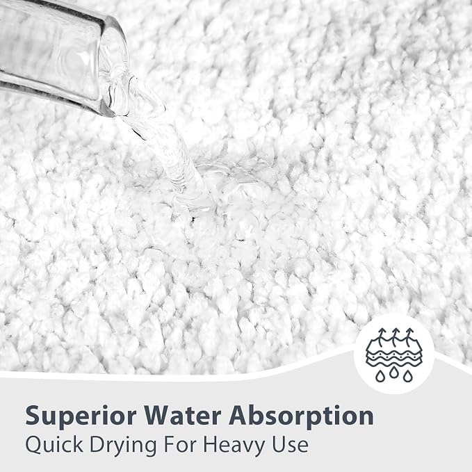 anllugs Bathroom Rugs 20" x 30", Non-Slip Extra Soft Absorbent Bath Rugs, Machine Washable Quick Dry Bath Mats for Bathroom Floor, Shower, Bathtub and Sink, White