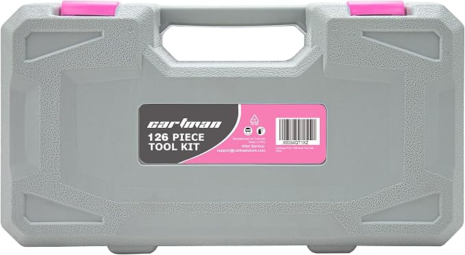 CARTMAN Home Tool Set Kit, Basic Household Hand Tools with Storage Case Light Pink