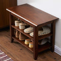 XKZG Shoe Storage Bench Wooden Shoe Rack Bench Rustic Solid Wood Entryway Bench (Brown,23.6")