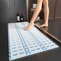 XIYUNTE Shower Mat Non Slip Bath Mat for Tub - 36 x 16 Inch Bathtub Mat Non Slip Shower Mats for Inside Shower, TPE Bath Mat with Suction Cups and Drain Holes, Easy to Cut, Blue