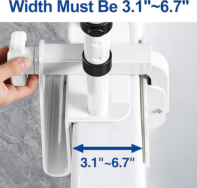 Adjustable Bathtub Safety Rail with Double Grip, 14–18 Inch Height Shower Grab Bar for Seniors, Elderly & Disabled, Non-Slip Tub Side Bar Clamp for Bathroom Support