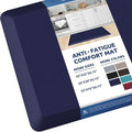 KitchenClouds Kitchen Mat Cushioned Anti Fatigue Rug 20"x32" Water Resistant, Non Slip, Standing and Comfort Desk/Floor Mats for House Sink Office (Blue)