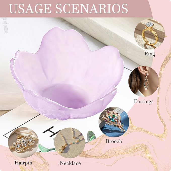 Gifts for Women Flower Jewelry Dish Ring Holder Jewelry Tray Vanity Organizer Room Decor Aesthetic Dorm Bathroom Decor Decorative Trinket Dish for Rings Earrings Necklaces Friendship Birthday Gifts