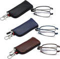 Folding Reading Glasses for Men Women, Keychain Compact Readers Blue Light Portable Pocket Eyeglasses