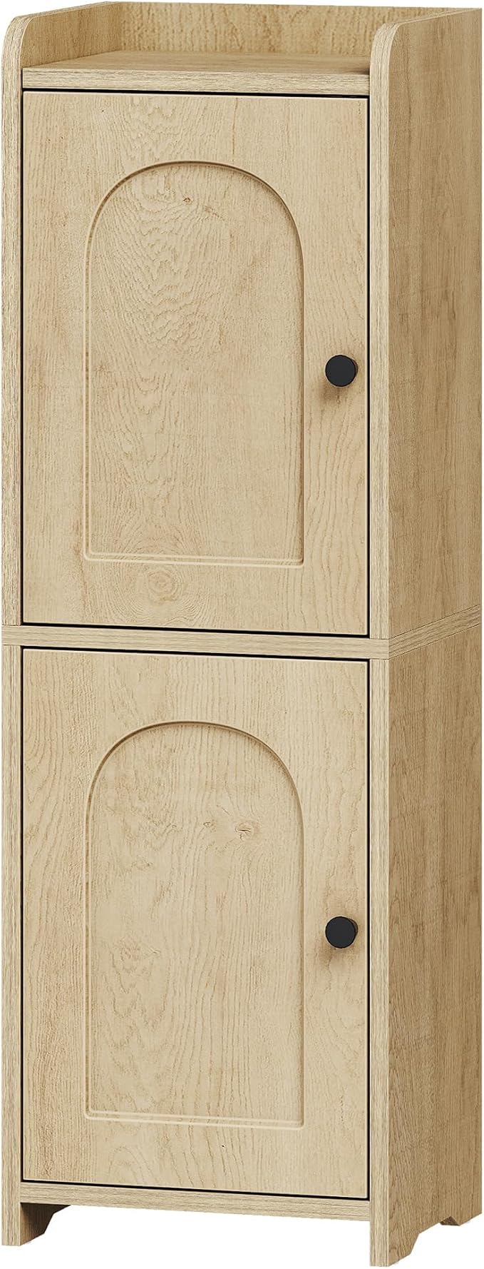 Hzuaneri Bathroom Storage Cabinet, Small Corner Floor Cabinet with 2 Doors and Adjustable Shelf, Narrow Toilet Paper Cabinets, Bathroom Organizer for Small Spaces, 7.9" D x 9.8" W x 29.5" H Yellow
