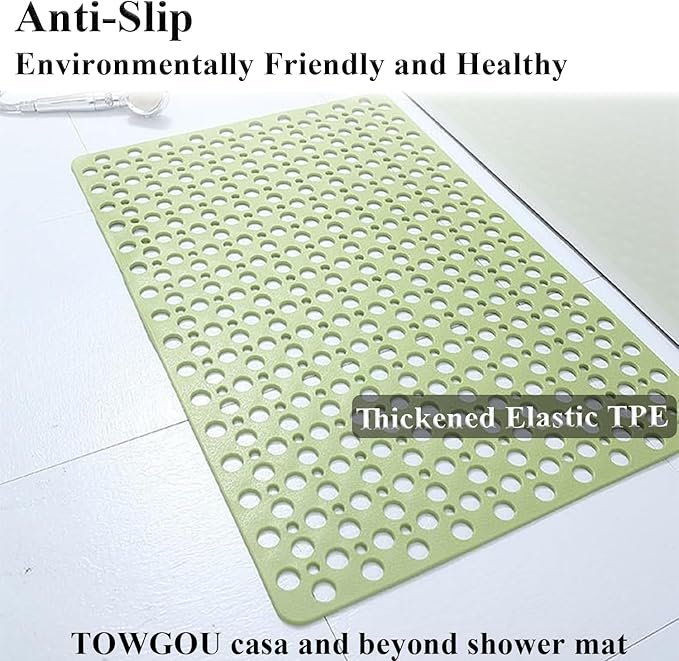 Casa and Beyond Shower Mat, Secure Shower Mats Easy to Clean, Showers Mat with Suction Cup, Washable Non-Slip Bathtub Mats for Inside Showers (Pink,27.6 * 15 in)