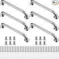 Therwen 18 Inch 6 Pack Shower Grab Bars Stainless Steel Bathroom Handicap Heavy Duty Handle Anti Slip Bathtub Handle Support Balance Hand Rail for Bathroom Wall Elderly Pregnant Seniors (Silver)
