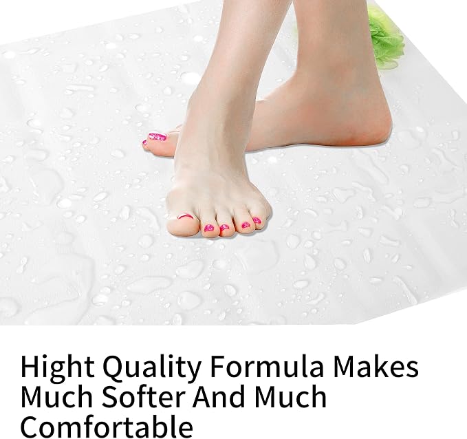 Webos Shower Mat for Textured Surface：Silicone Non Slip Shower Mat Without Suction Cups Foldable - Square Bath Mat for Reglazed Tub Textured Shower Floor (White, 21x21)