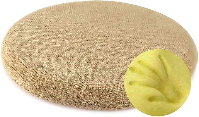 Sigmat Memory Foam Seat Cushion Anti-Slip Soft Round Stool Cushion Chair Pad 13 Inch Camel