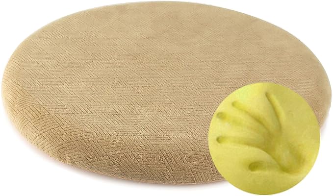 Sigmat Memory Foam Seat Cushion Anti-Slip Soft Round Stool Cushion Chair Pad 15 Inch Camel