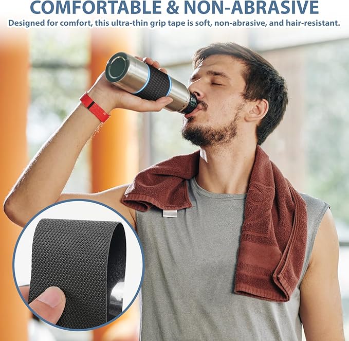 2 Inch x 26 FT Rubber Grip Tape, Black Ultra-Thin Strong Adhesive Anti-Slip for Handles, Home Use, Waterproof Wear-Resistant Heat Resistant Grip Tape, Comfortable in Hands