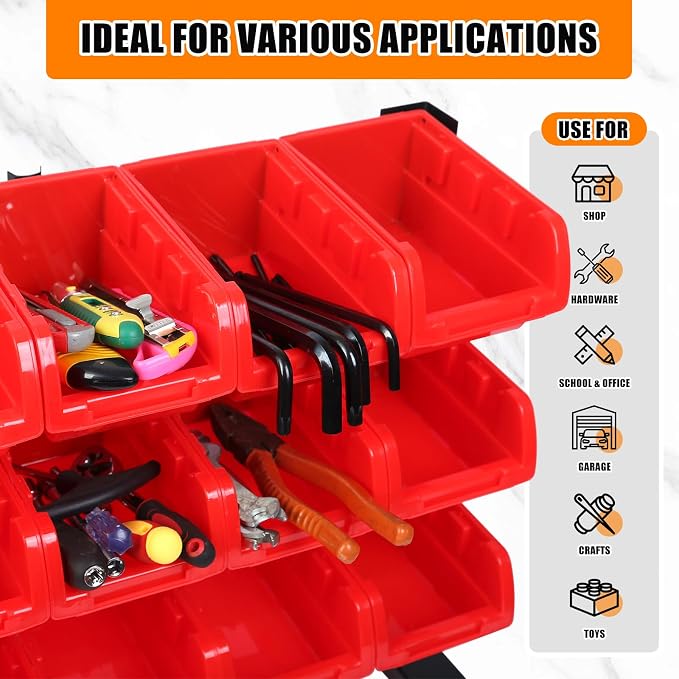MaxWorks 80695 Bench/Table Top 15-Bin Parts Rack