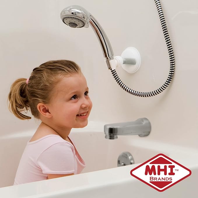 Changing Lifestyles Safe-er-Grip Portable Shower Arm, Contrasted White with gray accents