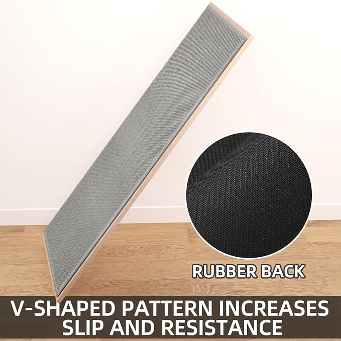 SUMLANS Kitchen Mat 1 PCS, Cushioned Non Slip Rugs for Kitchen Floor, Absorbent Runner Comfort Standing Mats Washable for Kitchen, Office, Home (Grey, 24"x36")