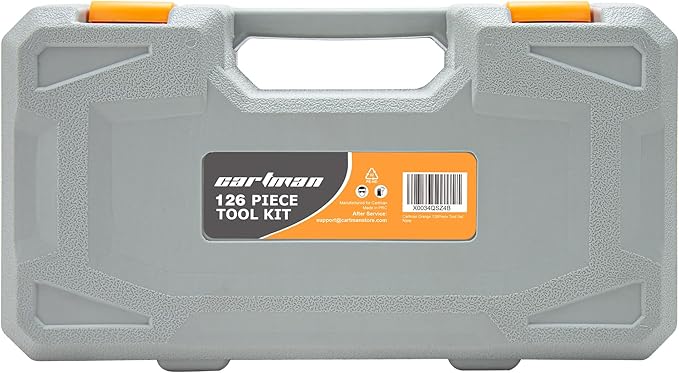 CARTMAN Home Tool Set Kit, Basic Household Hand Tools with Storage Case Light Orange