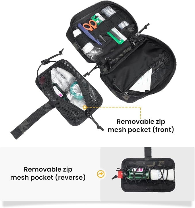 EXCELLENT ELITE SPANKER Tactical First Aid Pouch IFAK Rip Away Molle EMT Pouch Compact Admin Pouch Medical Utility Pouch Emergency Survival Kits for Tactical Vest,Backpack