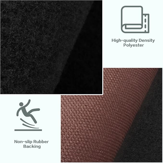 Custom Size Runner Rug 2 ft x 30 ft, 2-82ft Carpet Runners Hallway Entryway Kitchen Garage Laundry Room Area Rugs with Non-Slip Rubber Backing, Black