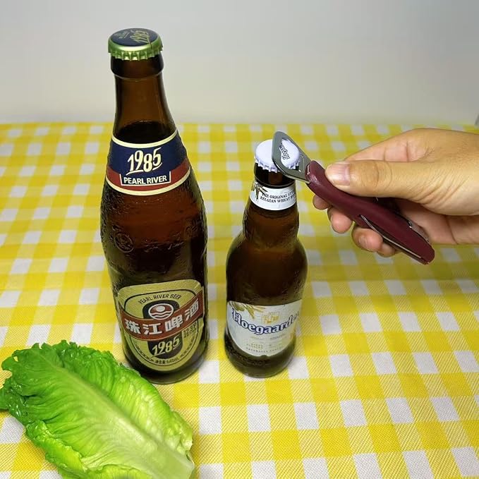 7-in-1 Multi-Function Bottle Opener, Kitchen Can Opener with Corkscrew, Jar Opener Bottle Opener and Can Opener for Weak hands, Seniors with Arthritis and Anyone with Low Strength
