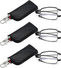 Folding Reading Glasses for Men Women, Keychain Compact Readers Blue Light Portable Pocket Eyeglasses