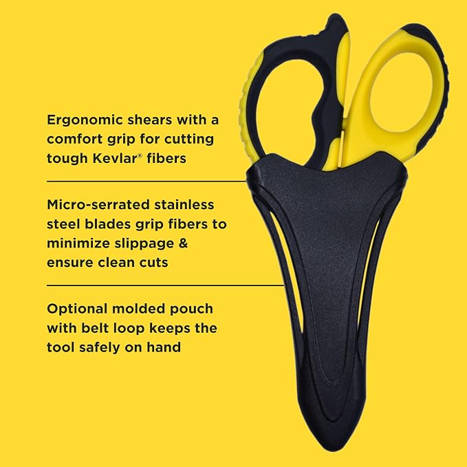 Miller KS-2 Fiber Optic Kevlar Scissors with Belt Loop Pouch, Easily Portable Utility Scissors for Working Electricians and Technicians, 6.0 Inches, 2.8 Ounces