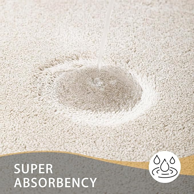 MINIDEAR Bathroom Rugs 32x20 Beige - Thick Memory Foam Bath Mat, Ultra Soft & Plush Fluffy, Non-Slip, Quick Dry, Absorbent Washable Floor Microfiber Mat for Tub, Home Decor Accessories