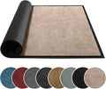 Mibao Dirt Trapper Door Mat for Indoor Outdoor, Waterproof All-Season, All-Weather Doormat, Heavy Duty Non-Slip Entrance Rug, Low Profile Absorbent Entrance Mat Carpet, 30" x 18", Beige