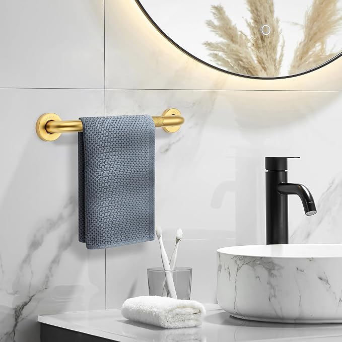 Grab Bars for Shower, 2 Pack 24-Inch Anti Slip Shower Handles for Elderly, Safety Shower Grab Bar, Stainless Steel Handicap Grab Bars for Bathroom,Toilet (Gold, 1" Diameter)