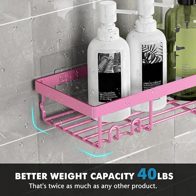 Moforoco Adhesive Shower Caddy Organizer Shelves Rack - 5 Pack Corner Bathroom Storage Organization, Home & Kitchen Decor Inside RV Accessories, Hanging First Apartment Household Camper Essentials