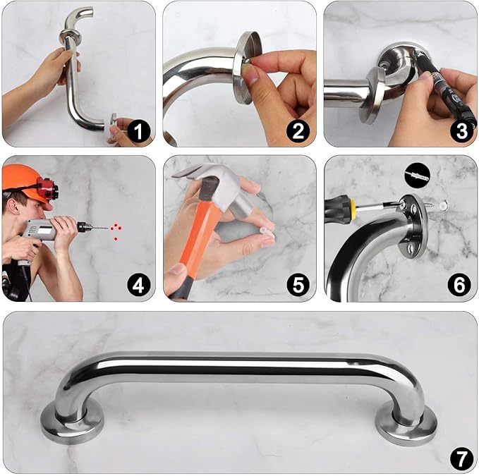 Gotega Shower Grab Bar 2 Pack,Stainless Steel Bathroom Grab Bar Shower Bath Handle Grab Bars for Bathtub Showers 36 Inch