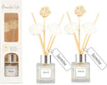 2PCS Reed Diffuser Set, 1.7 fl oz Scent Diffuser with Sticks, Jasmine Scent for Bathroom Accessories Shelf Decor, Air Fresheners for Home, Home Fragrance, House Office Room Decor Aesthetic Gift