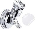 Medsuo Adjustable Shower Head Holder with Sticky Pad, Removable Suction Cup Shower Head Bracket No Drill Shower Head Bracket with Chrome Polished for Bathroom