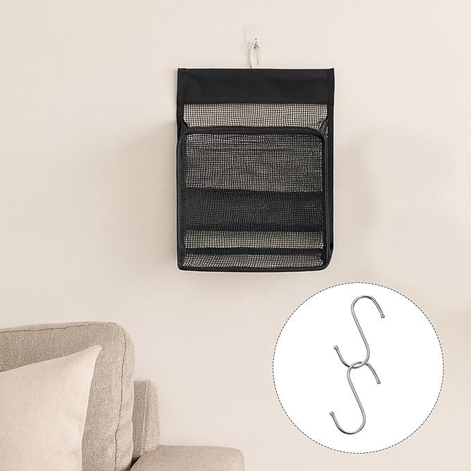 Shower Caddy Hanging, Mesh Shower Caddy, PVC Bathroom Storage Bag for College Dorm, Gym, Swimming, RV and Travel, Black