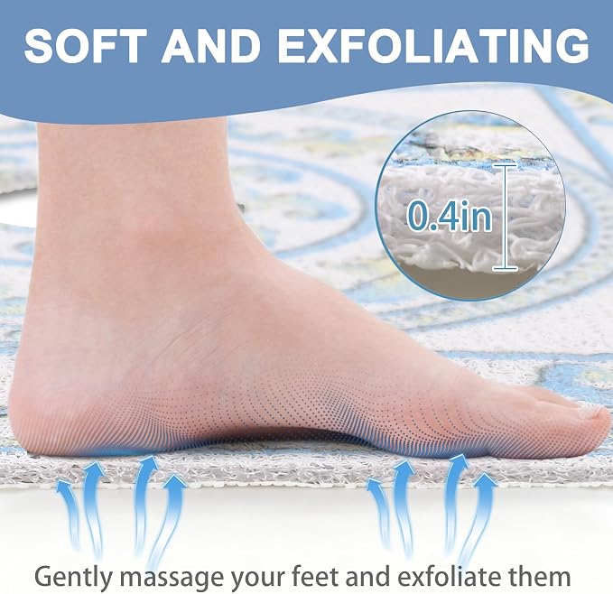 Square Shower Mat Non Slip: 24x24 Inch Extra Large Shower Mats with Drain Hole in Middle -Anti Slip Shower Mats for Inside Shower -Loofah Shower Floor Mat Bath Mat for Shower Stall Bathtub Elderly