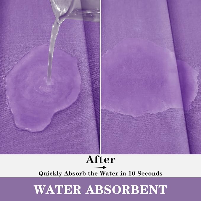 BYSURE Lavender Memory Foam Bathroom Rug Set 3 Piece, Non Slip Extra Soft Absorbent Machine Washable Toilet Bath Toilet Mat (17"x24"+20"x32"+U Shape 20"x24")