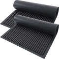 OLANLY Front Door Mat Indoor Outdoor Entrance, 2-Pack 29.5 x 17 Inch, Waterproof Heavy Duty Doormat, Fade Resistant, Low Profile, Easy Clean Patio Porch Welcome Floor Mats for Entry, Charcoal Grey