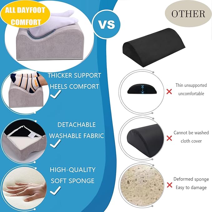 Foot Rest for Under Desk at Work,At Work Soft Ergonomic Footrest,Support Foot Pillow,Heel Chair,Leg Elevation Pillow (Light Grey)