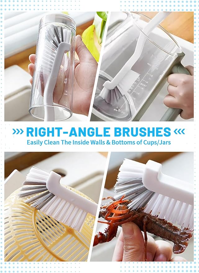20Pcs Crevice Cleaning Brush Set, Hard Bristle Scrub Brushes Tools for Deep Cleaning Gap,Window Groove Cleaning Brush for Sliding Door, Sill, Tile Lines, Shutter, Corner, Sink, Teapot, Bottle