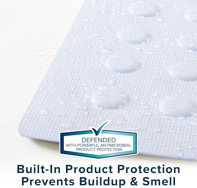 SlipX Solutions Extra Long Durable Rubber Safety Mat 36 x 18, Feel Safe and Surefooted Throughout your Bath or Shower, Extra Grippy Surface Texture and 220 Power Grip Suction Cups, Machine Wash, White