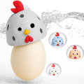 Egg Washer for Fresh Eggs, Egg Scrubber for Fresh Eggs, Reusable Silicone Chicken Shaped Scrubs, Chicken Egg Cleaner, Eggshell Cleaner for Poultry Farm, Housewife Kitchen Helper Tool (Gray Chick Cap)