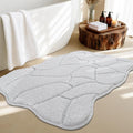 White Bathroom Rugs, 32x20 Inches Bath Mats Non Slip, Extra Soft Absorbent Microfiber Shower Bath Rugs Mats Carpet for Bathroom Floor Decor, Machine Washable (Snow White)