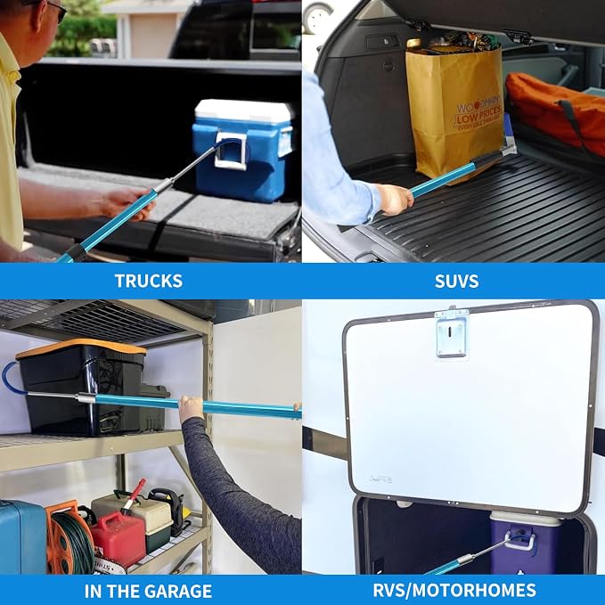 6FT Truck Cargo Grabber Telescoping Truck Bed Retriever Tool Multi-Use Truck Bed Tool Truck Accessori Extendable Reaching Tool Suited for Pickup Trucks SUVs Trailers RVs Boats Garages or Homes