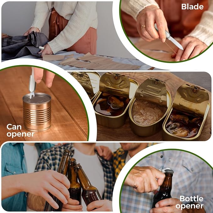 Small Pocket Knife 6 in 1 - Keychain Multitool - Compact Kids Pocket Knife with Bottle Opener, Can Opener, Corkscrew, Phillips Screwdriver - EDC Gift for Men, Women, Camping, Hiking, Travel - 5005