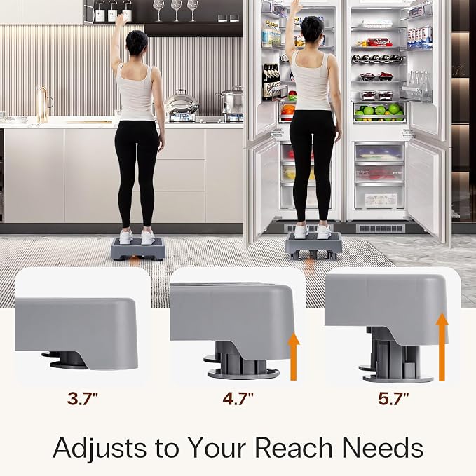 StrongTek 5.7" Adjustable Step Stool, Non-Slip One Step Platform for Adults & Seniors, Portable Mobility Aid and Stair Assist for Kitchen, Bathroom, Bedside & Outdoor