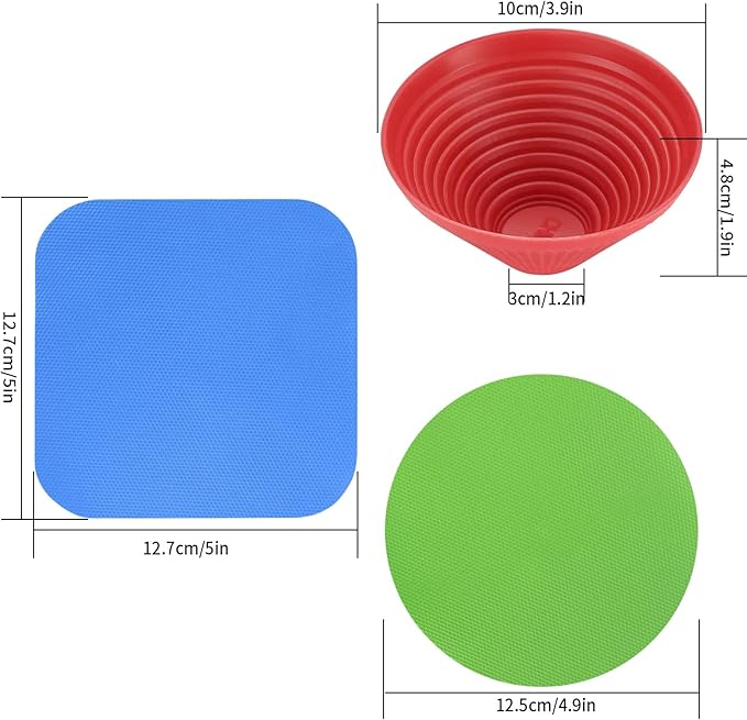 3 Pcs Rubber Jar Opener Gripper Pads, Multi Purpose Jar Bottle Can Lids Gripper Openers Reusable, for Seniors Weak Hands, Most Bottles, Used as Kitchen Coasters