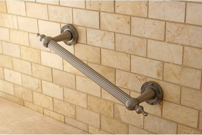 Kingston Brass DR710128 Templeton 12" Decorative Grab Bar, Brushed Nickel