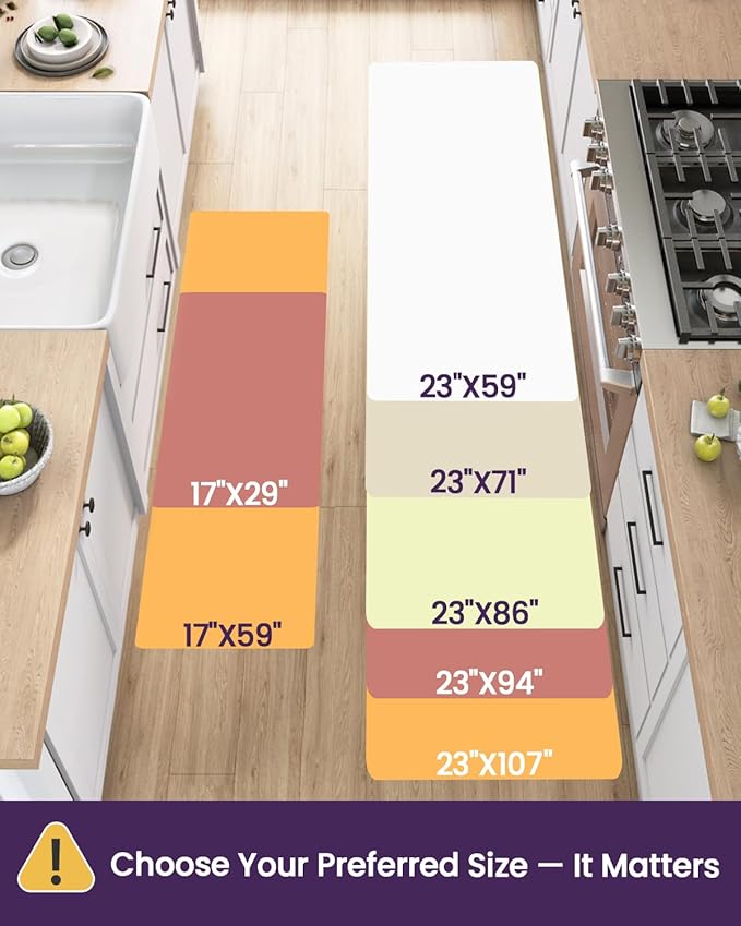 DEXI Kitchen Floor Mats Cushioned Anti Fatigue, 2x9 Long Standing Runner Rug Waterproof, Comfort Memory Foam Padded for Front Sink Laundry, Beige
