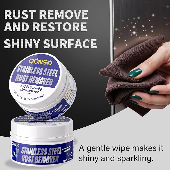 Stainless Steel Rust & Stain Remover – Helps Reduce Rust Stains, Restore Shine & Clean Appliances, Grills, Sinks, Tools & Commercial Equipment – 3.5 oz